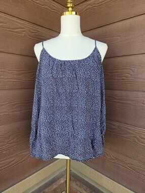 GAP Women's Navy Geometric Print Spaghetti Strap Tank Top Size XL EUC